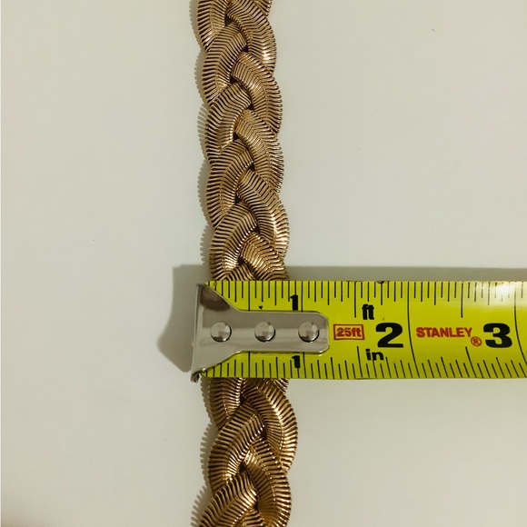 Statement Textured Braided Collar Necklace in Gold Tone - Picture 5 of 8